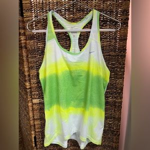 Nike - Womens Razor back- Green Multi color dry fit tank,‎ Size: Medium